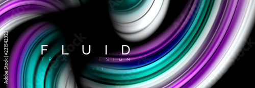 Wave fluid flowing colors motion effect, holographic abstract background. Vector illustration