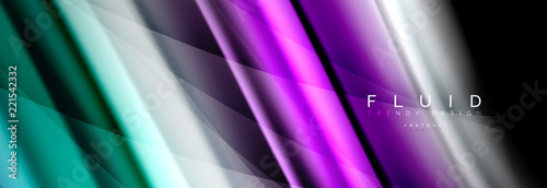 Wave fluid flowing colors motion effect, holographic abstract background. Vector illustration