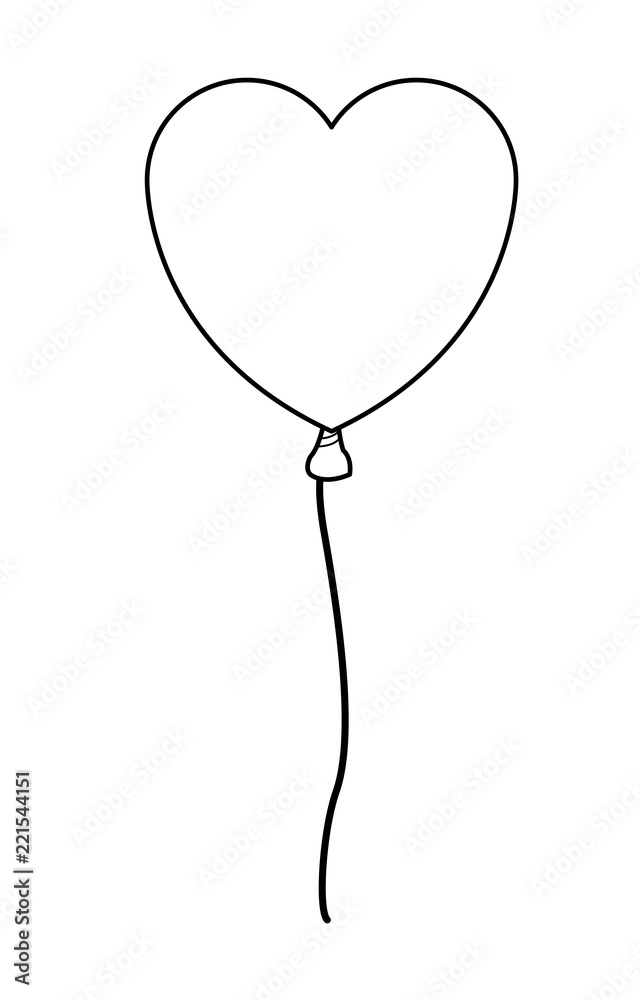 Fototapeta Heart shaped balloon in black and white