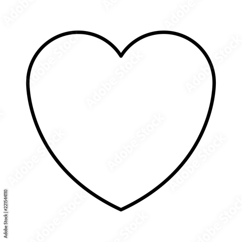 heart love symbol in black and white