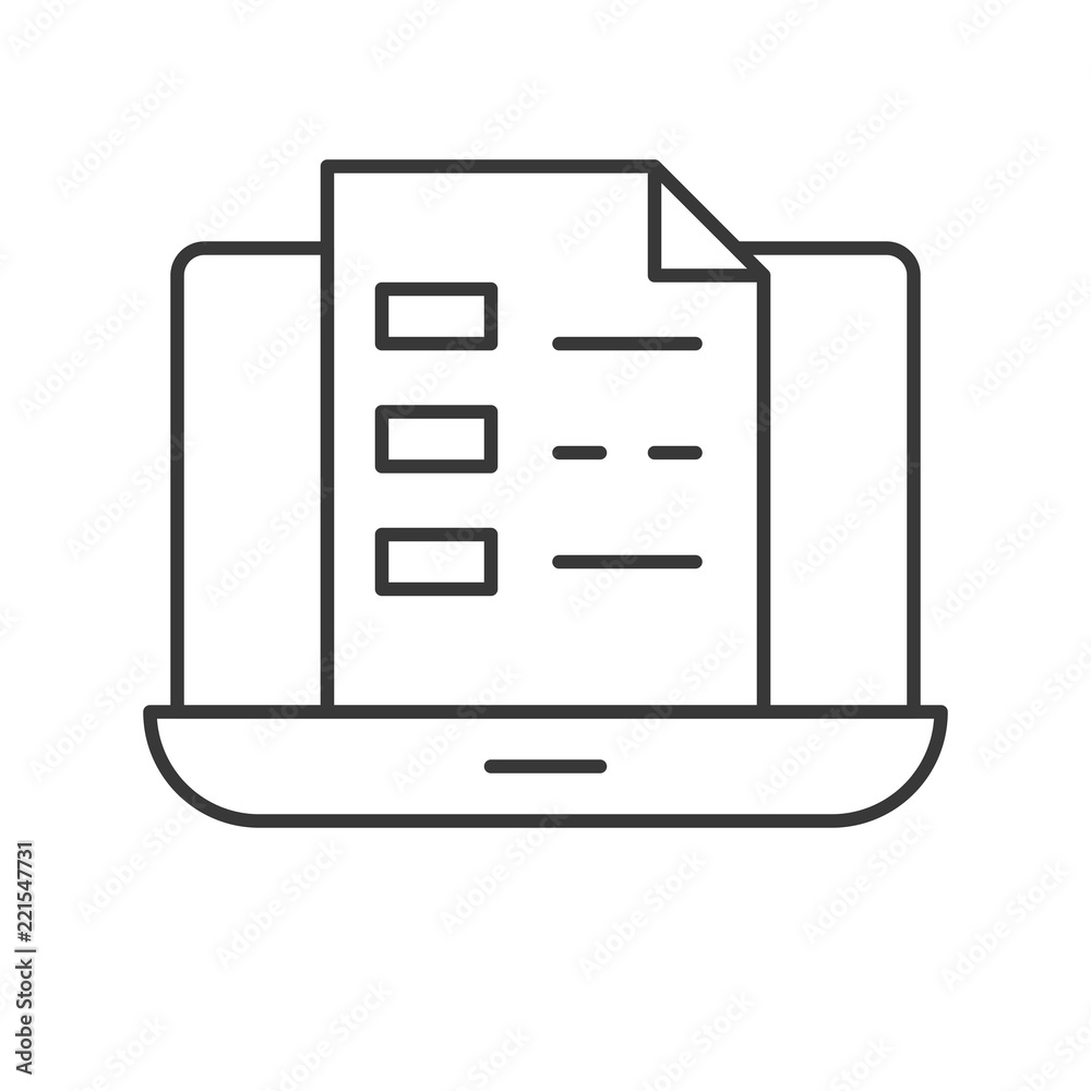document or file on laptop screen, e-learning concept document or file on laptop screen, e-learning concept