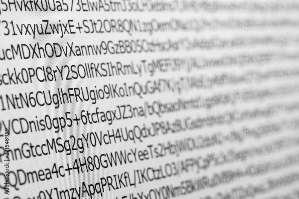 Close up macro shot selective focus of computer encoding screen. Close up macro shot selective focus of computer encoding screen.