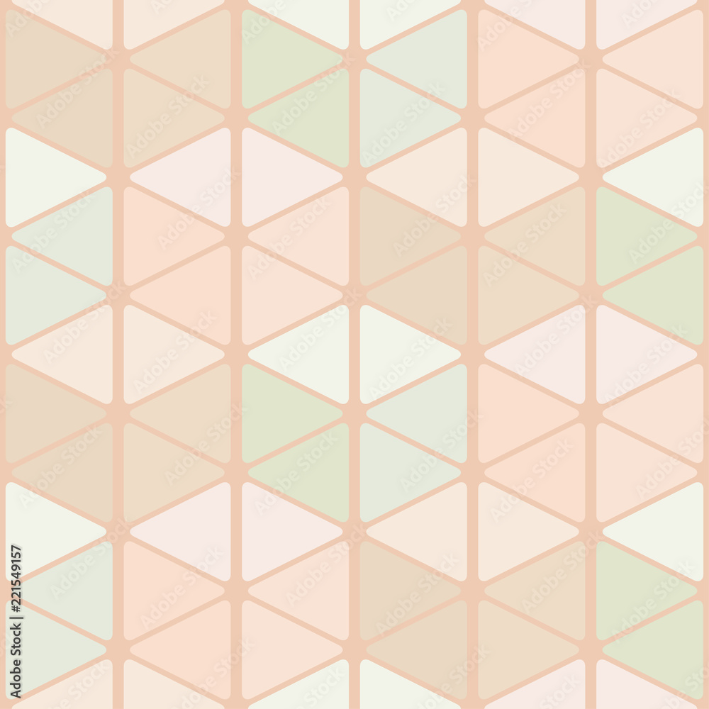 Seamless pattern of rounded triangles forming cubes. Pastel colors Seamless pattern of rounded triangles forming cubes. Pastel colors