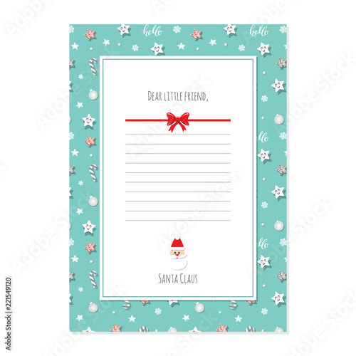 Christmas letter from Santa Claus template A4.