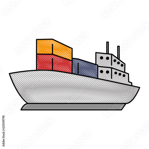 cargo ship isolated icon