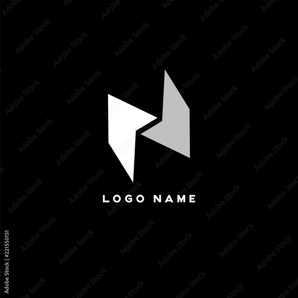 N vector geometric logo template N vector geometric logo template