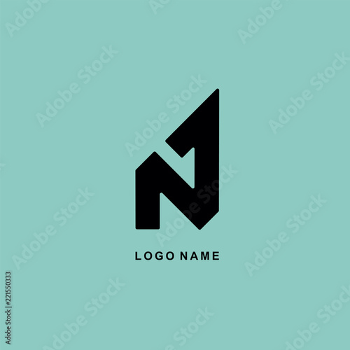 vector logo design N 1 abstract
