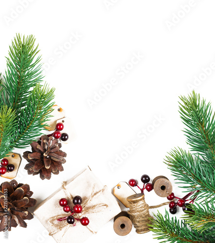 Christmas frame on a white ...