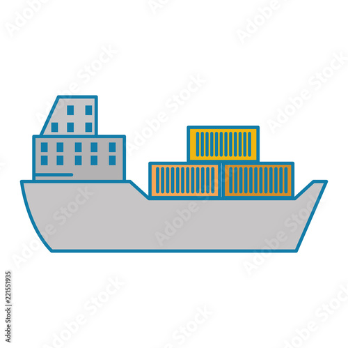 cargo ship isolated icon