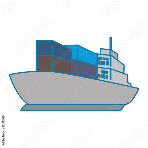 cargo ship isolated icon