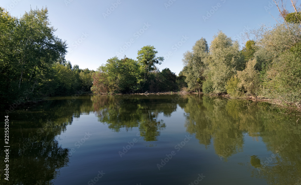Pond of Pâtis park on the Marne river bank in Île de France