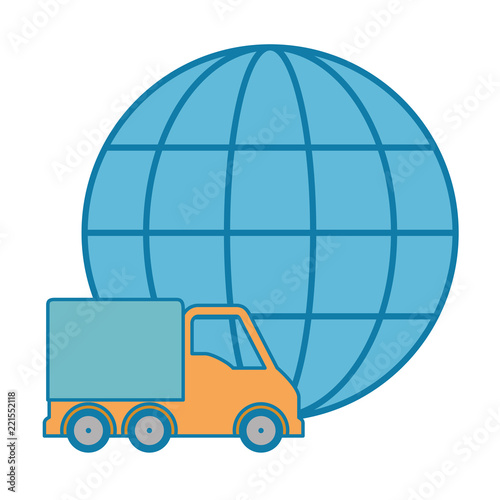 sphere planet with truck