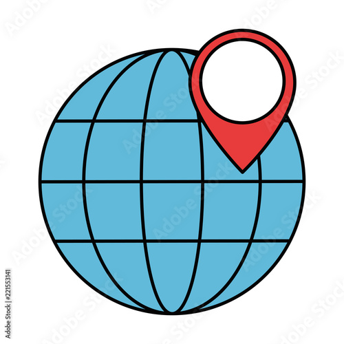 sphere planet with pin location