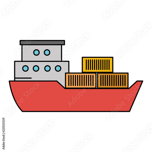 cargo ship isolated icon