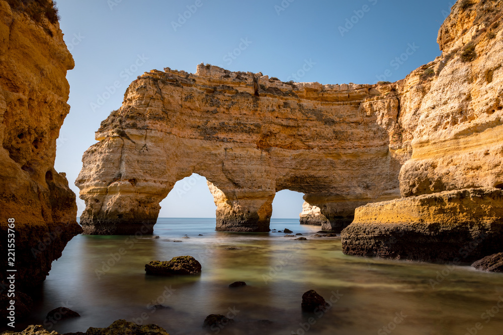 Double arch at Praia da Marinha