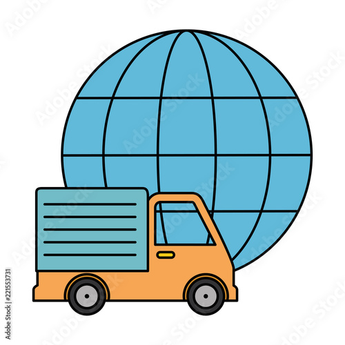 sphere planet with truck