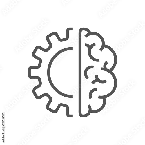 Artificial intelligence brain icon - vector AI technology concept symbol or design element