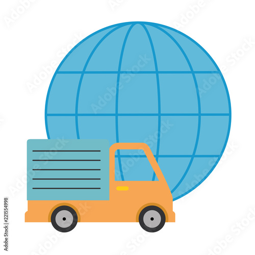 sphere planet with truck