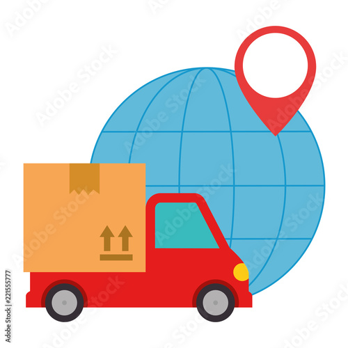 sphere planet with truck