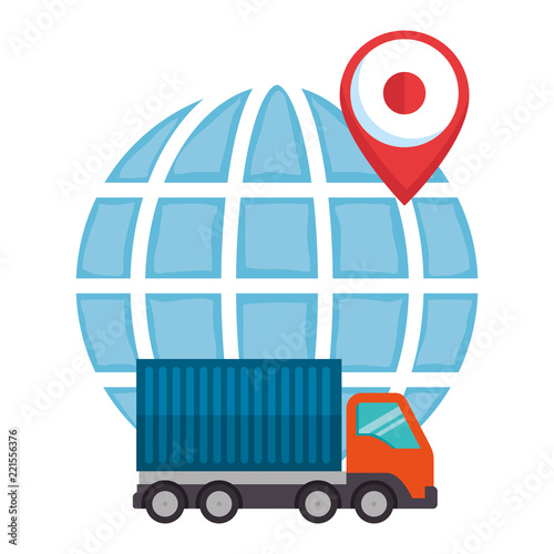 sphere planet with truck