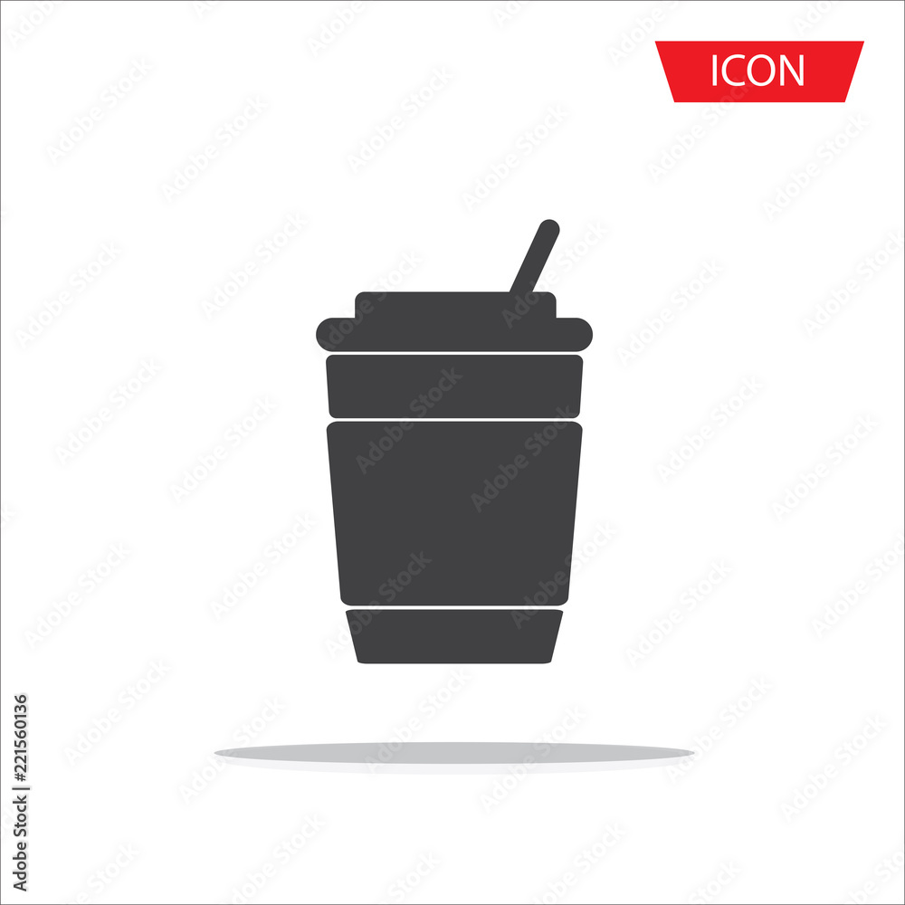 Disposable coffee cup icon vector isolated on white background.