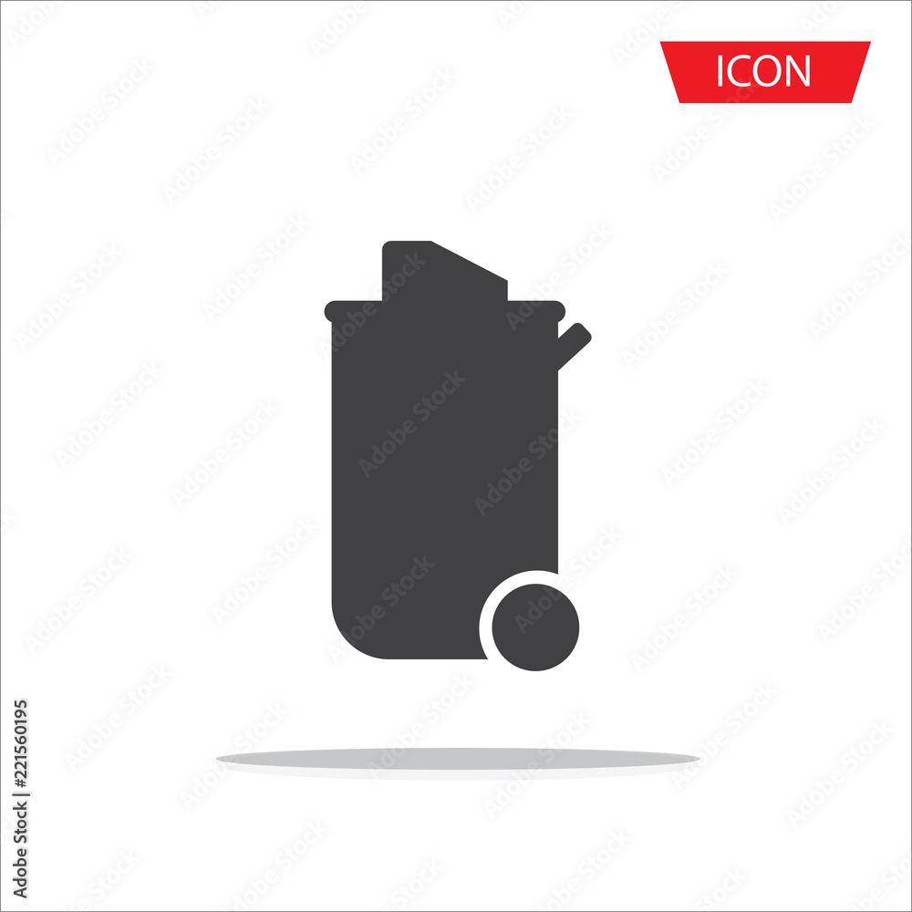 Trash icon vector isolated on white background. Trash icon vector isolated on white background.