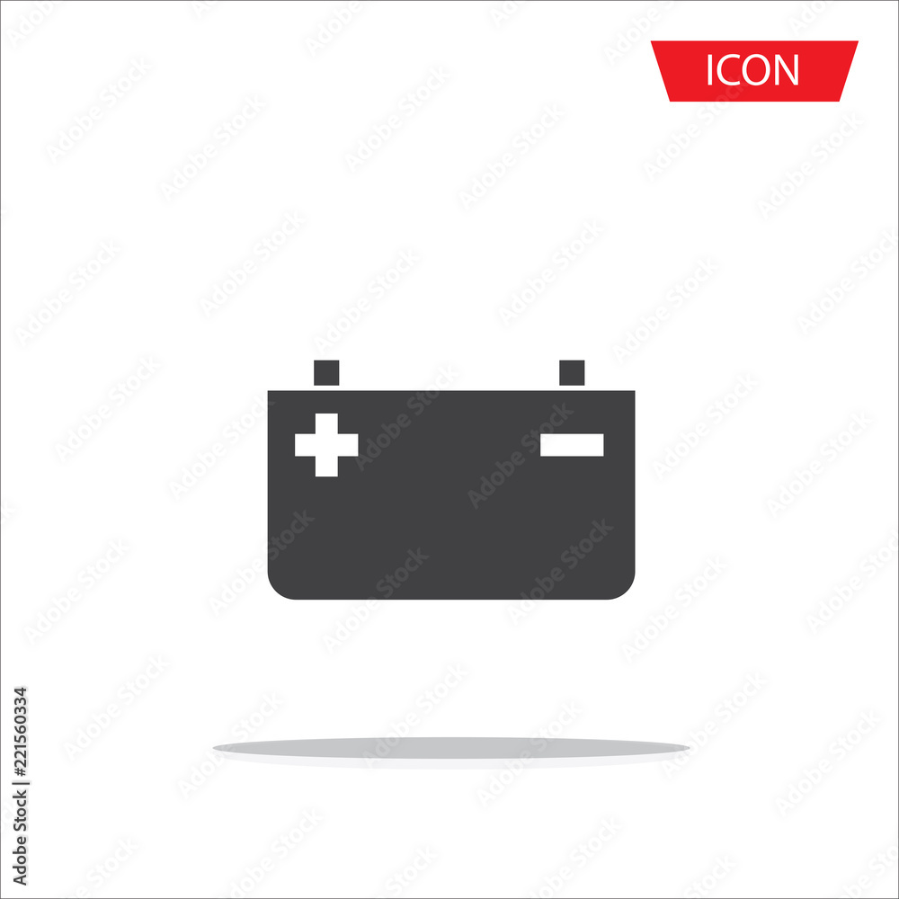 Battery icon vector isolated on white background. Battery icon vector isolated on white background.