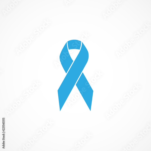 Vector image of prostate cancer awareness ribbon.Blue ribbon.
