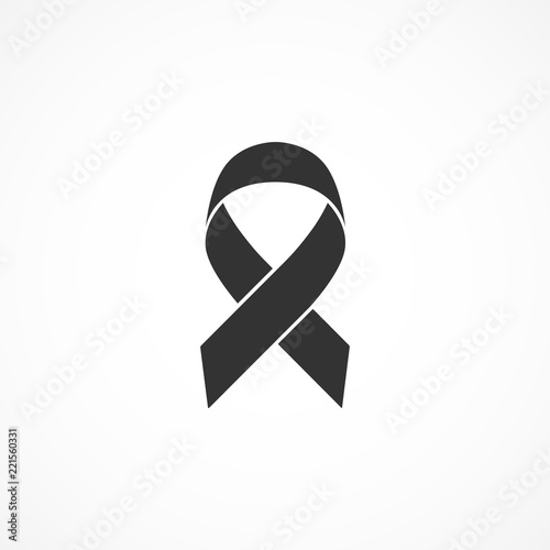 Vector image black ribbon icon.