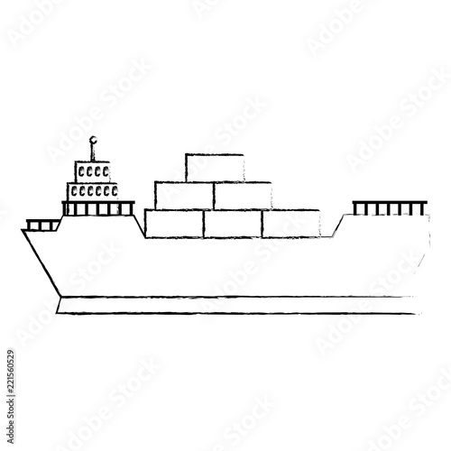 cargo ship isolated icon