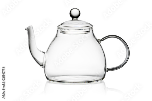 Transparent glass teapot