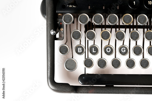 Fotografie Web design keyword Close up of retro style typewriter in studio
