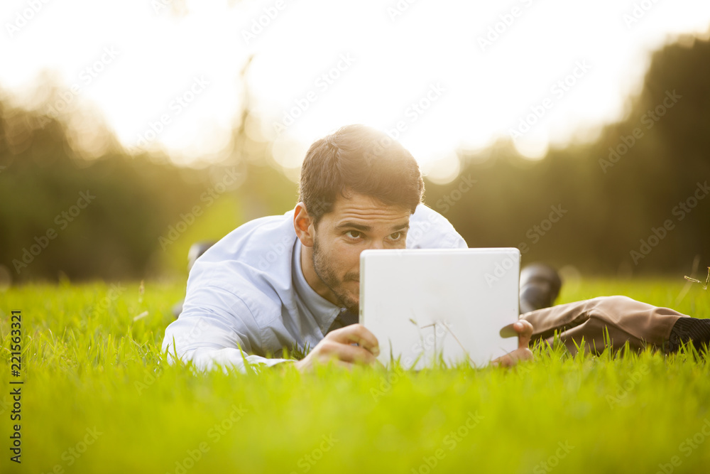 Businessman using a digital tablet Businessman using a digital tablet