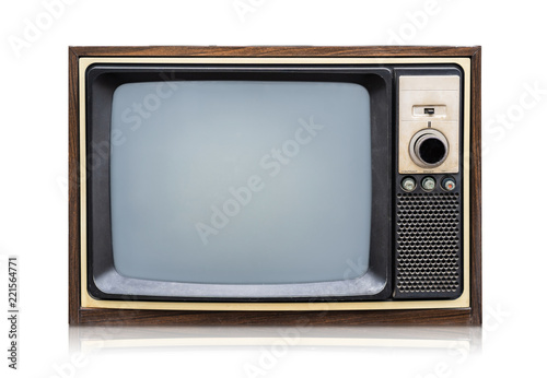 Vintage Retro Style old television on a white background