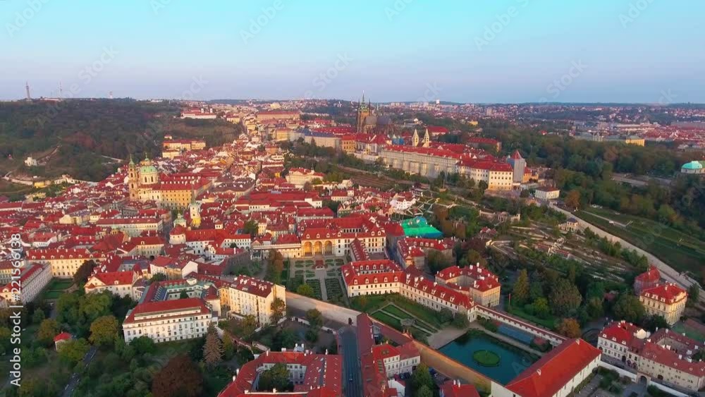 Prague Castle, President Residence, old red rooftops Prague Castle, President Residence, old red rooftops