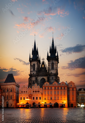 Tynsky temple at dawn