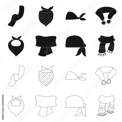 Vector illustration of scarf and shawl icon. Collection of scarf and accessory stock vector illustration.