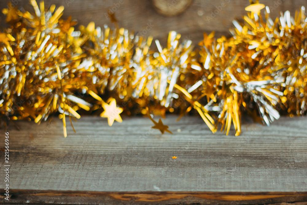 blurred festive backdrop with bright golden bokeh