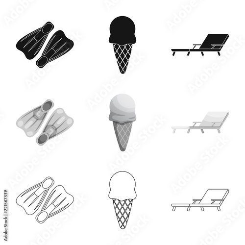 Vector design of pool and swimming icon. Set of pool and activity vector icon for stock.