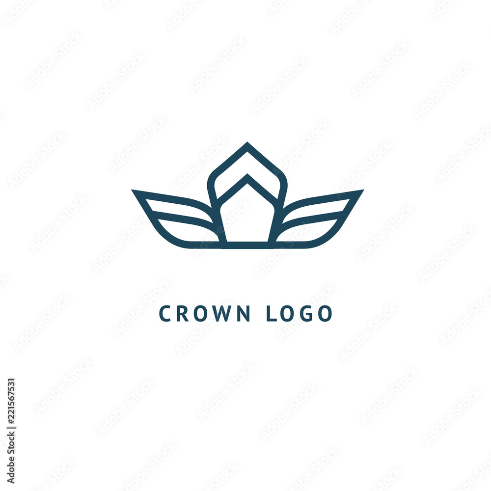 Abstract vetor crown logo vector design. Sign for beauty salon, elite accessories, jewelry, hotels, spa, wedding. Vintage decorative icon qween, king, princess.