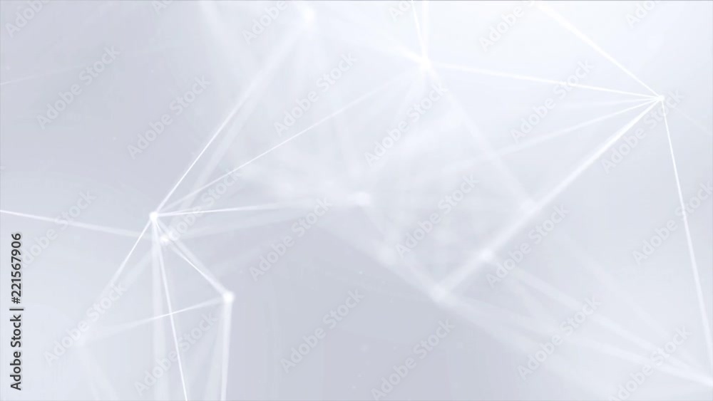 Vidéo Stock 193. Abstract Low poly Molecule And Communication white ...