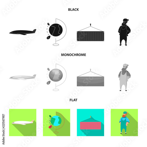 Vector illustration of goods and cargo logo. Set of goods and warehouse stock symbol for web.