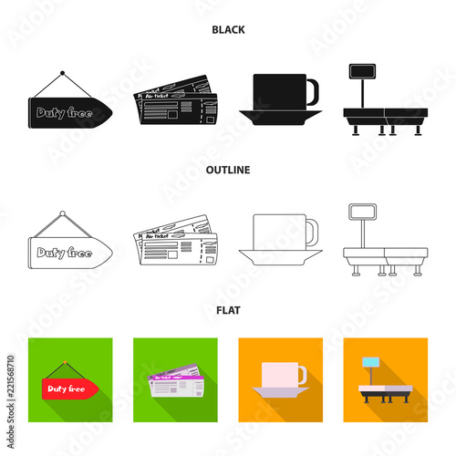 Vector design of airport and airplane icon. Collection of airport and plane stock vector illustration.