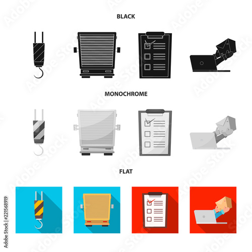 Isolated object of goods and cargo logo. Collection of goods and warehouse stock vector illustration.