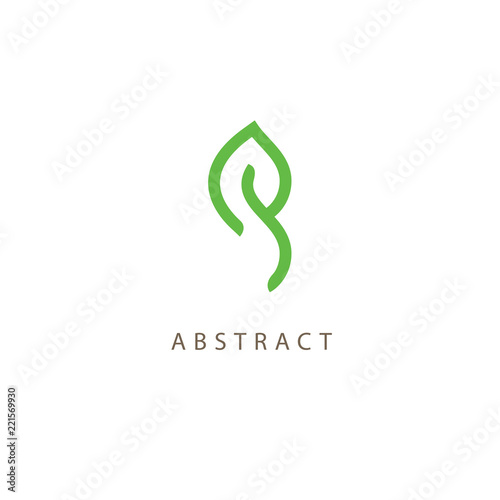 Abstract green leaf logo icon vector design. Landscape design, garden, Plant, nature and ecology vector logo. Ecology Happy life Logotype concept icon. Vector illustration, Graphic Design Editable