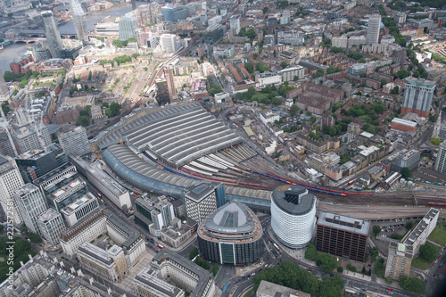 London victoria railway station- helicopter view