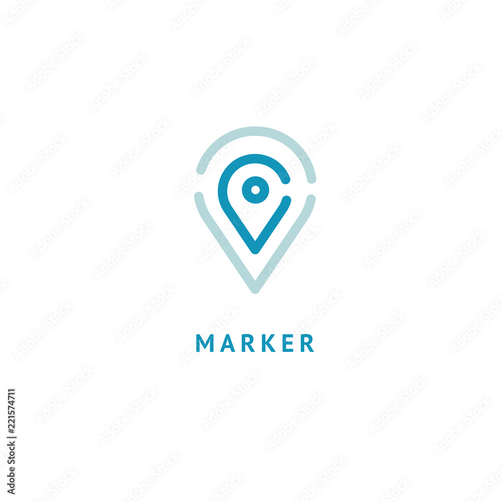 Map marker icon. Vector flat style illustration location pin logotype design. Location pin navigation logo template. Logo concept of navigator, guide, , booking hotel, Rent a Car, travel application. Map marker icon. Vector flat style illustration location pin logotype design. Location pin navigation logo template. Logo concept of navigator, guide, , booking hotel, Rent a Car, travel application.
