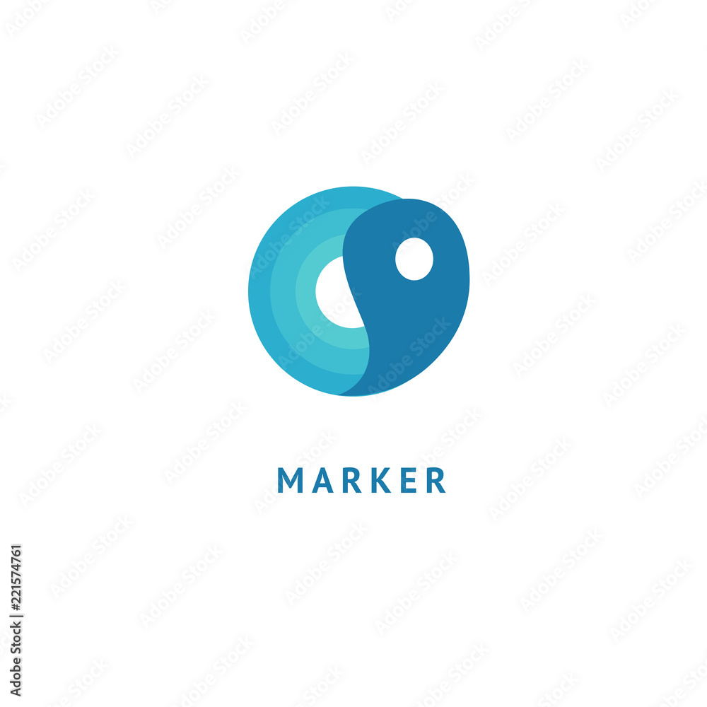 Map marker icon. Vector flat style illustration location pin logotype design. Location pin navigation logo template. Logo concept of navigator, guide, , booking hotel, Rent a Car, travel application. Map marker icon. Vector flat style illustration location pin logotype design. Location pin navigation logo template. Logo concept of navigator, guide, , booking hotel, Rent a Car, travel application.