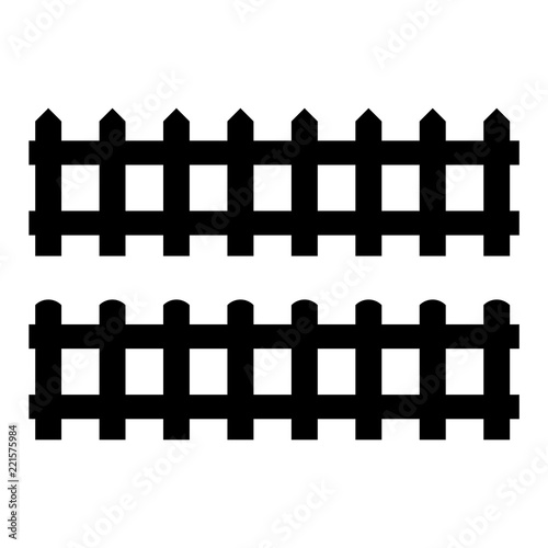 Silhouette Black Fence element. Vector illustration of fences
