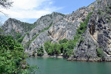 Matka Lake in Matka canyon. Tourist attraction near Skopje city, Macedonia.